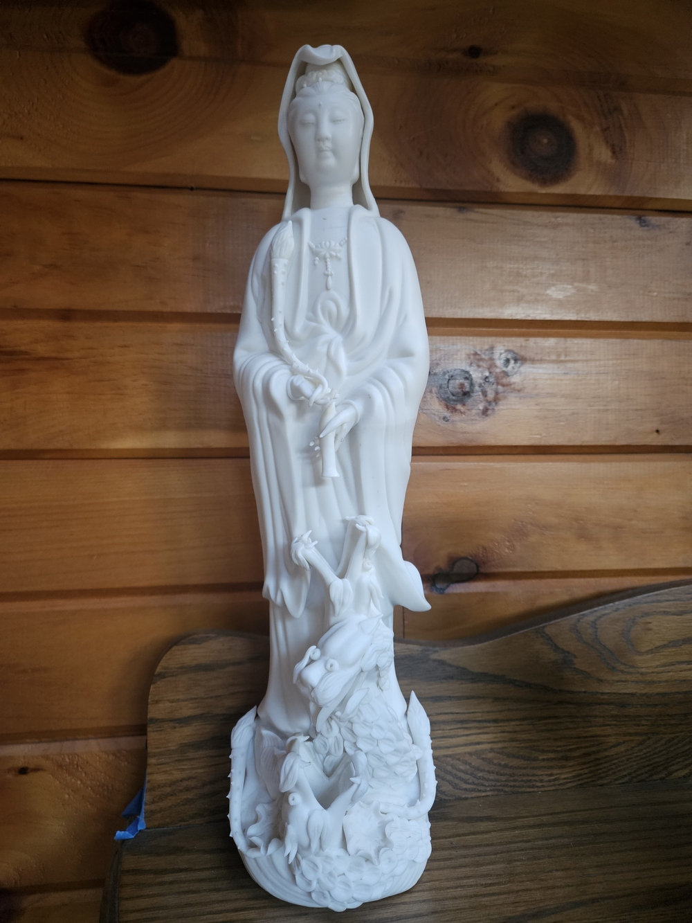 Guan Lin White Porcelain Goddess Statue - 16.5"